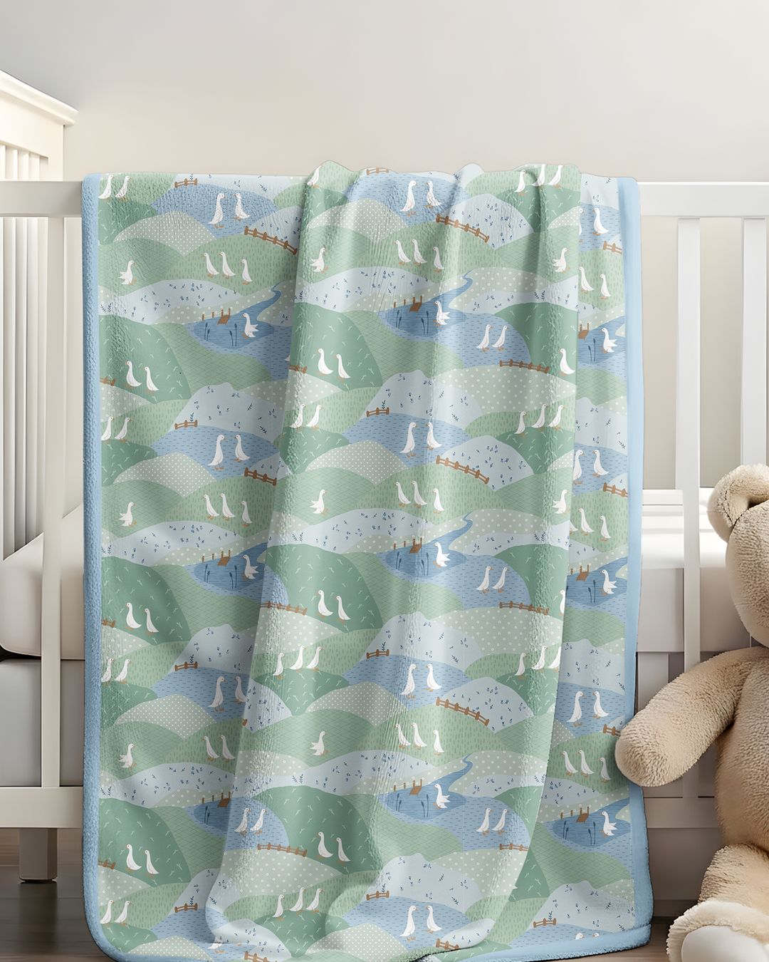 Wandering Geese Family Matching Bamboo Blanket
