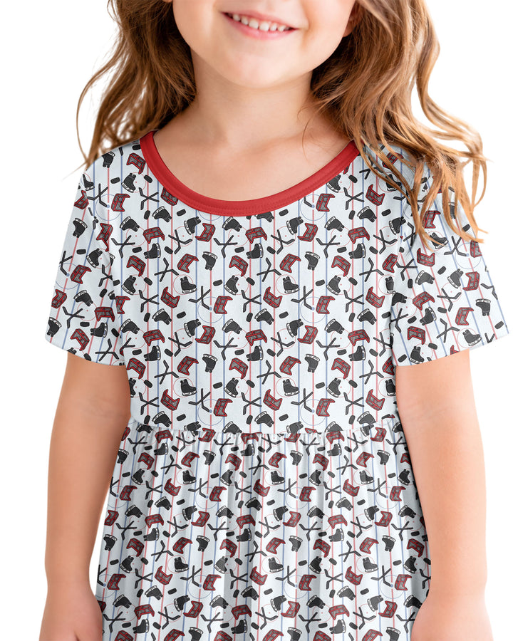 Hockey Rink Bamboo Twirl Dress