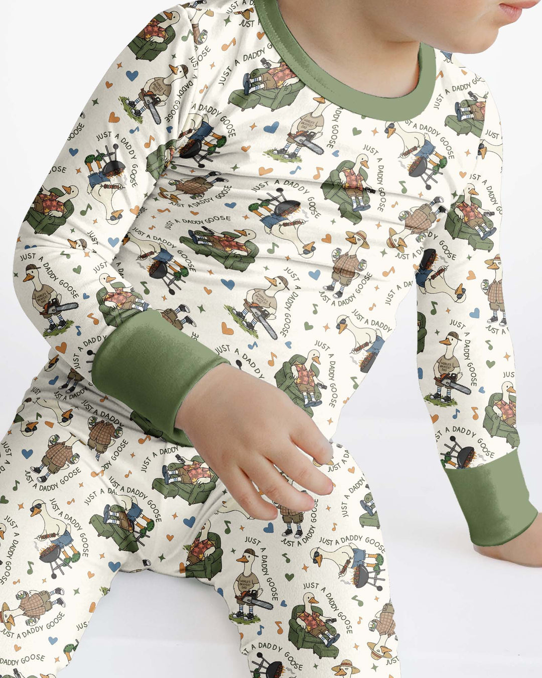 Just A Daddy Goose Family Matching Bamboo Two Piece Long Sleeve Pajama Set