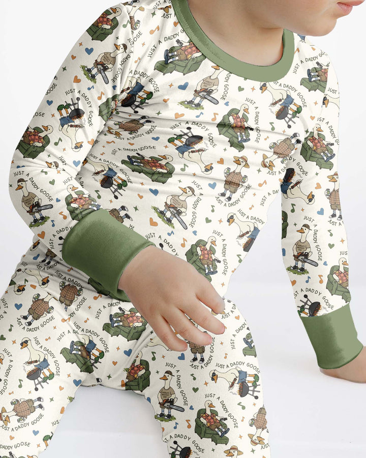 Just A Daddy Goose Family Matching Bamboo Two Piece Long Sleeve Pajama Set
