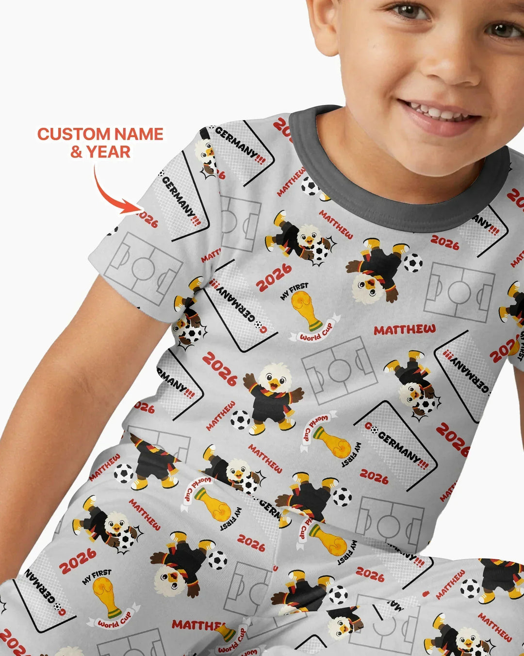 Conjunto de pijama de dos piezas de bambú de manga corta, plantilla personalizada