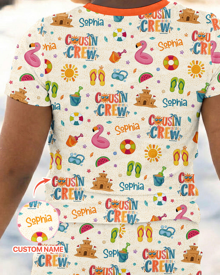 Conjunto de pijama de dos piezas de bambú de manga corta, plantilla personalizada