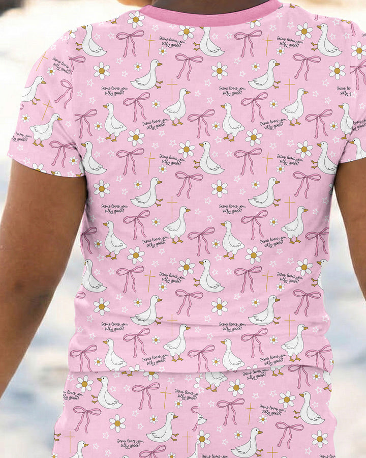 Conjunto de pijama de dos piezas de manga corta de bambú