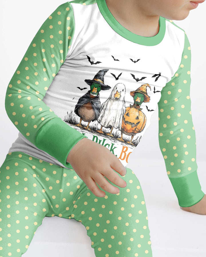 Duck Duck Boo Bamboo Two Piece Long Sleeve Pajama Set
