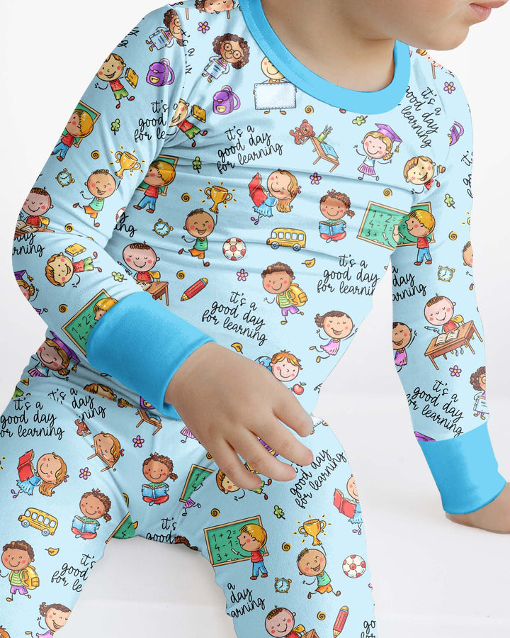 Little Learners Adventure Bamboo Two Piece Long Sleeve Pajama Set