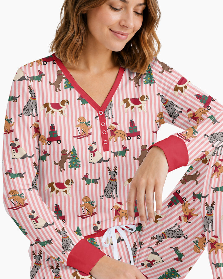 Christmas Pups & Holiday Adventures Bamboo Women Pajama Set