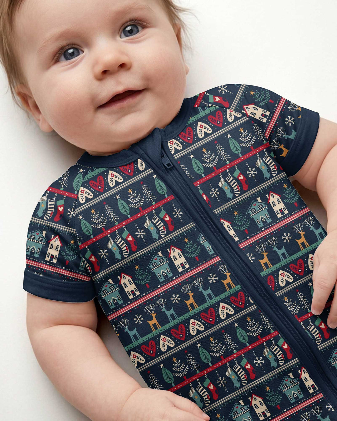 Vintage Nordic Christmas Bamboo Shorty Zippy