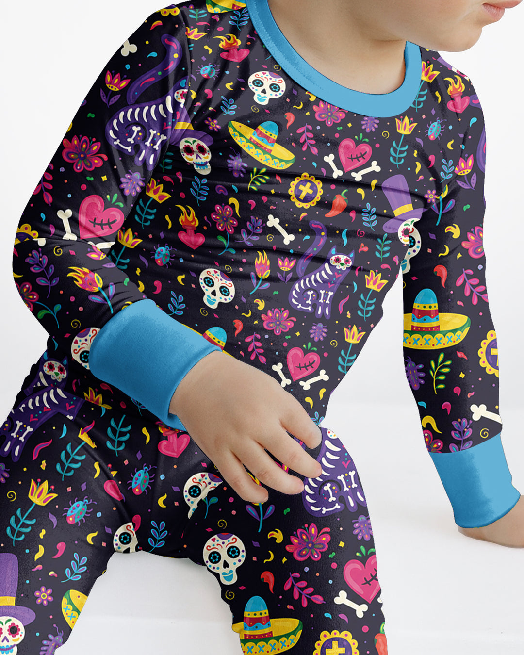 Conjunto de pijama de dos piezas de bambú con mangas largas, plantilla PERSONALIZADA