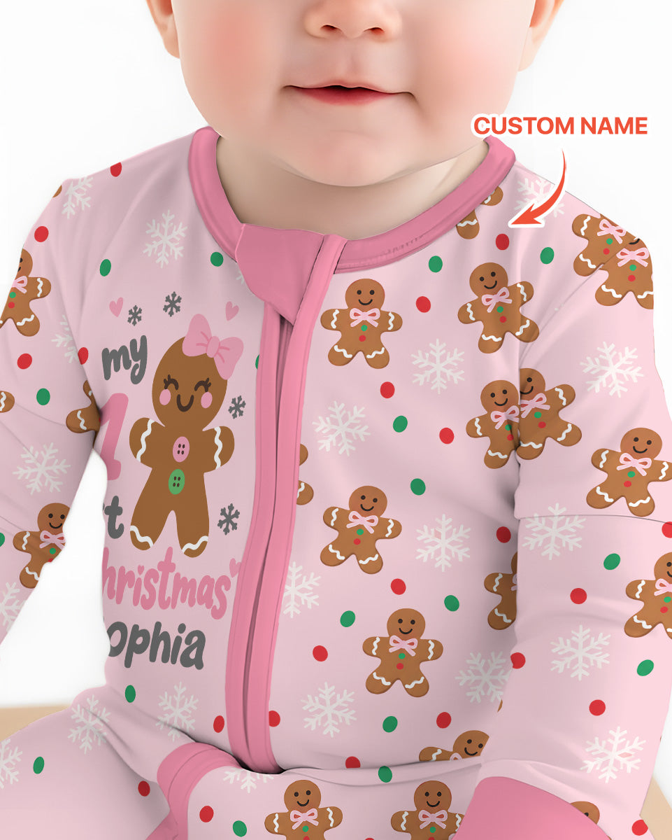 Custom Name My First Christmas  Bamboo Convertible Zippy