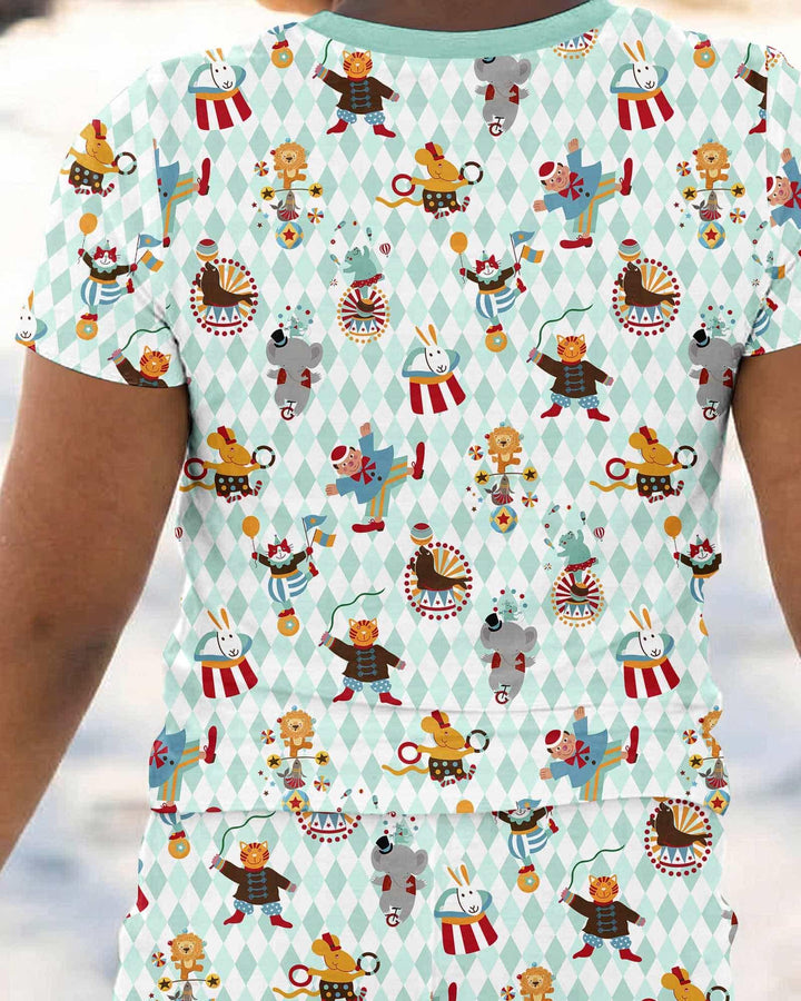 Circus Animal Bamboo Two Piece Short Sleeve Pajama Set