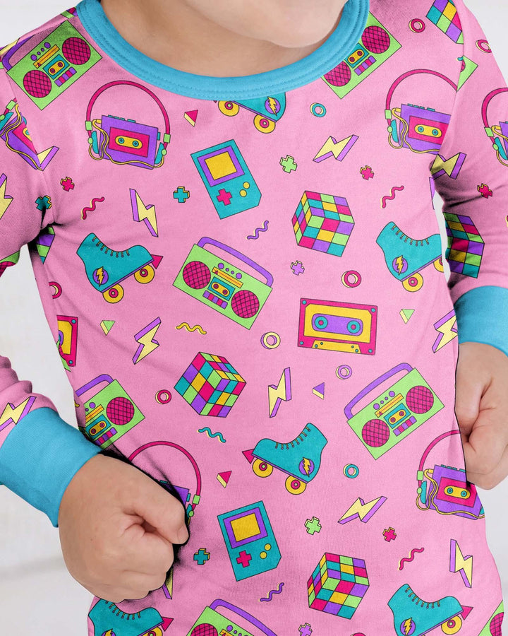 Zweiteiliges Langarm-Pyjama-Set mit Sommerfrüchten