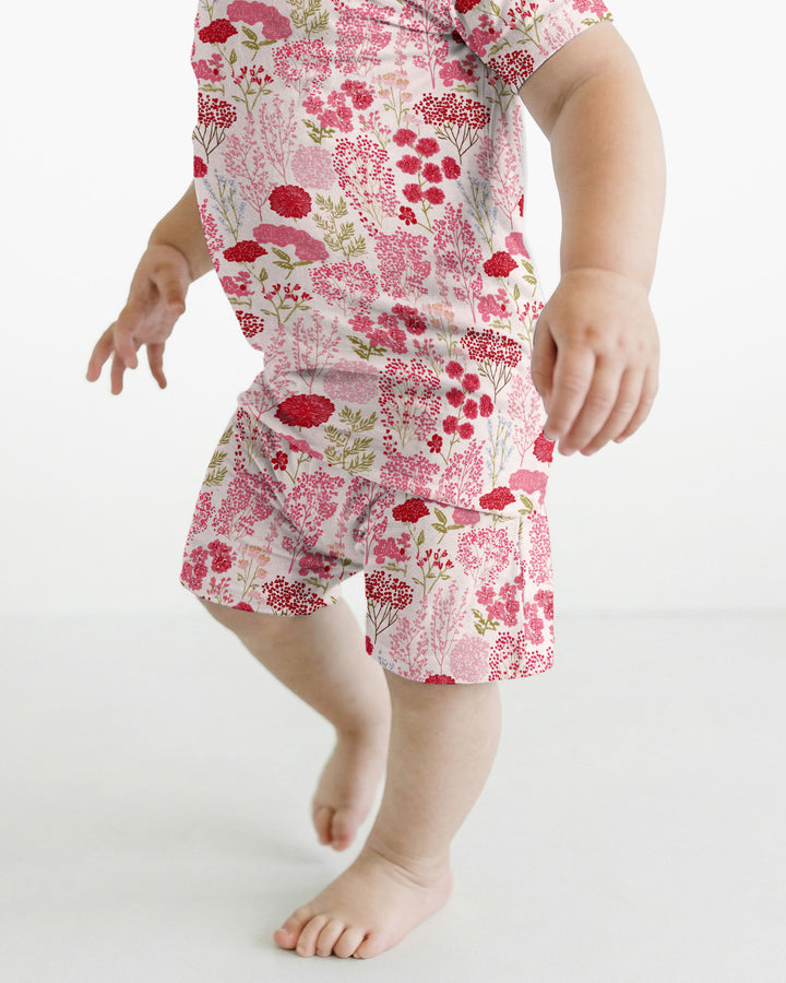 Blushing Wildflowers Bamboo Two Piece Short Sleeve Shorts Pajama Set