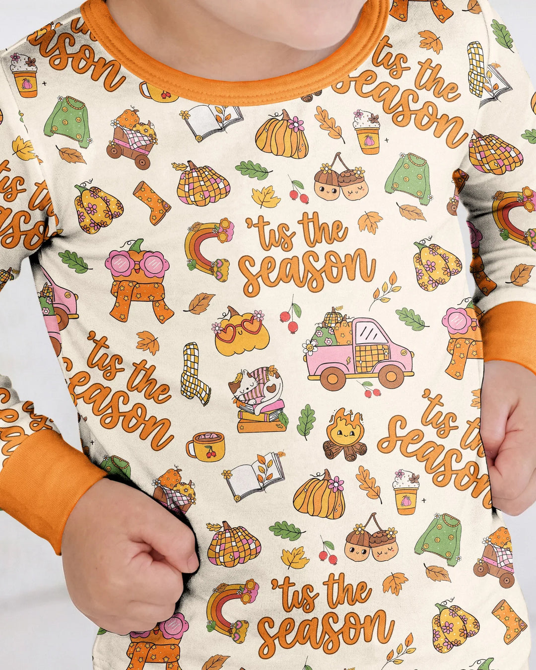 Zweiteiliges Langarm-Pyjama-Set mit Sommerfrüchten