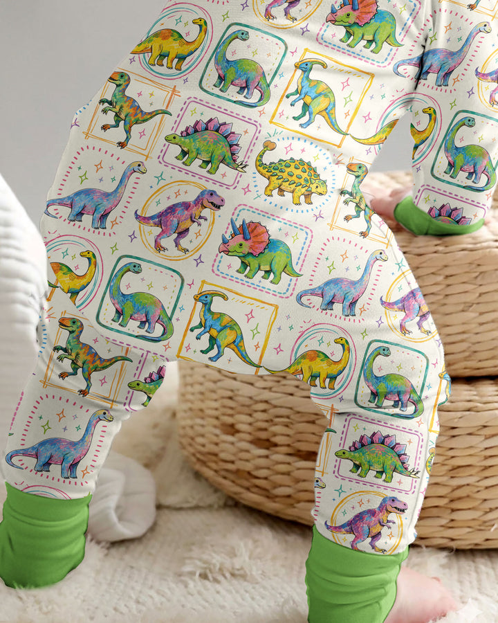 Whimsical Dinosaurs Bamboo Convertible Zippy