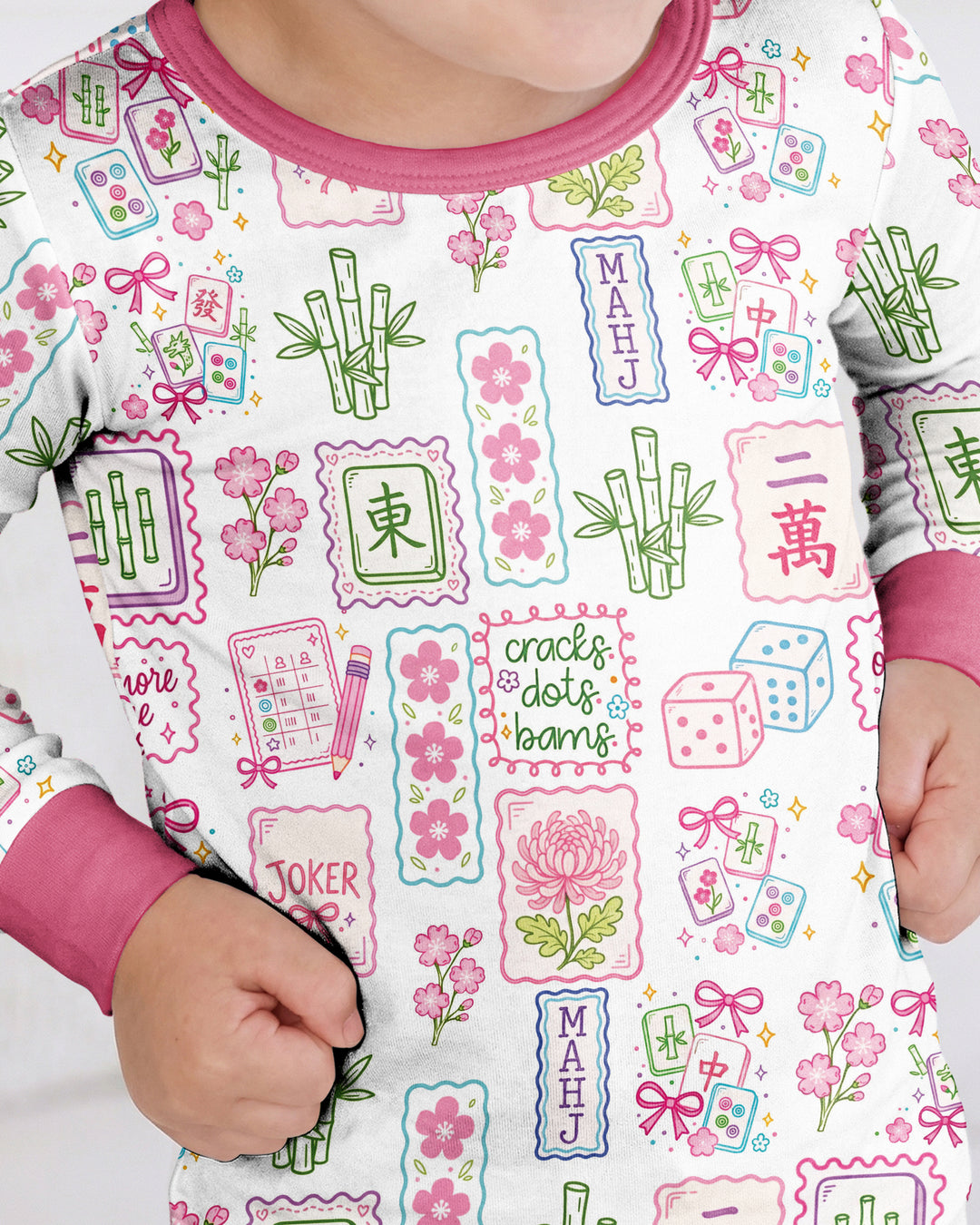 Cracks, Dots & Bams Mommy & Me Matching Bamboo Two Piece Long Sleeve Pajama Set