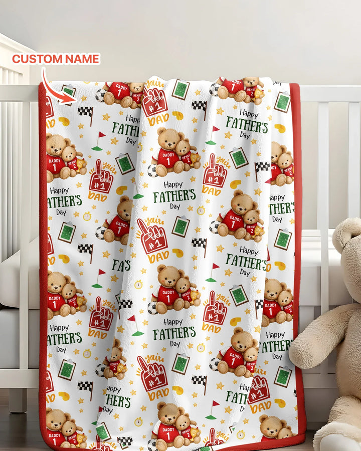 You're #1 Dad Daddy & Me Matching Bamboo Blanket