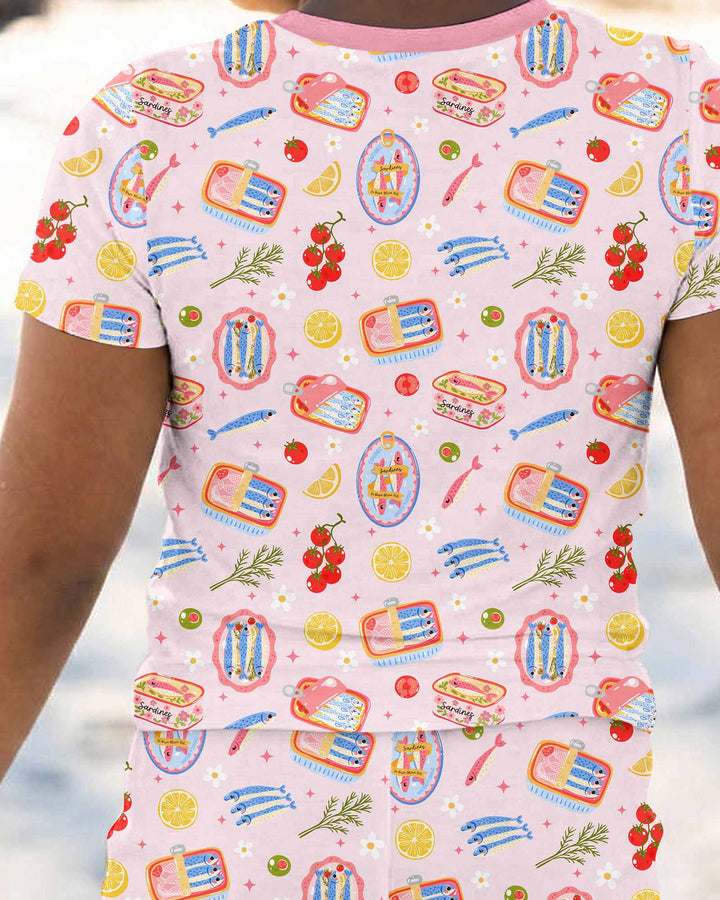 Preppy Sardines Bamboo Two Piece Short Sleeve Pajama Set