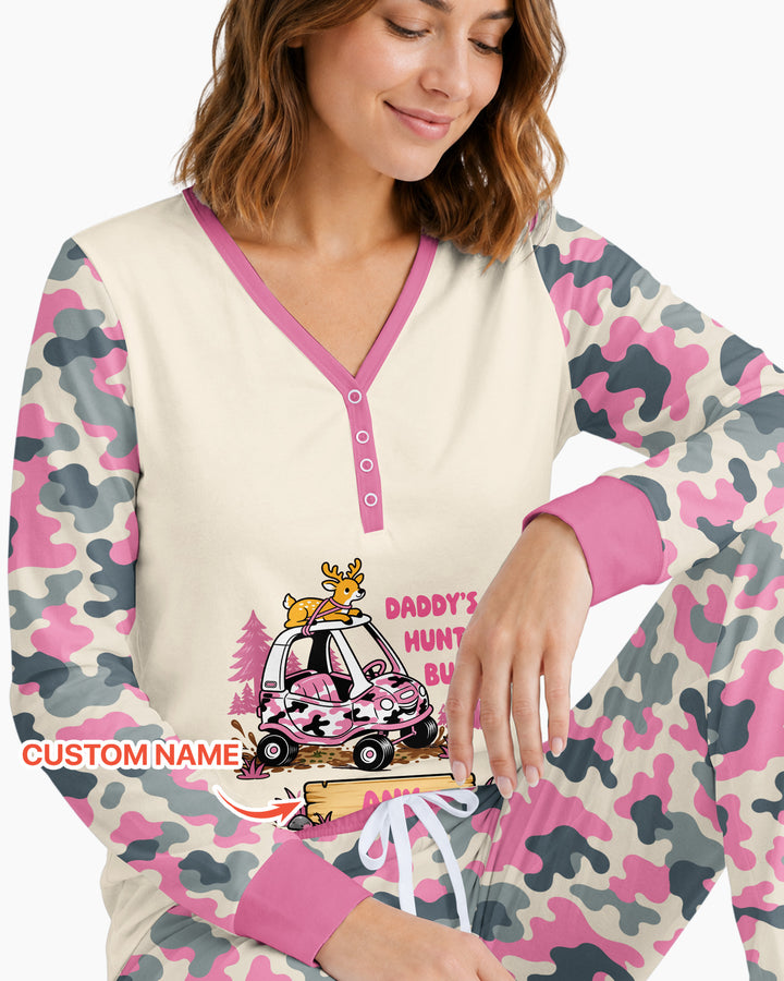 Custom Name Daddy's Hunting Buddy Bamboo Women Pajama Set