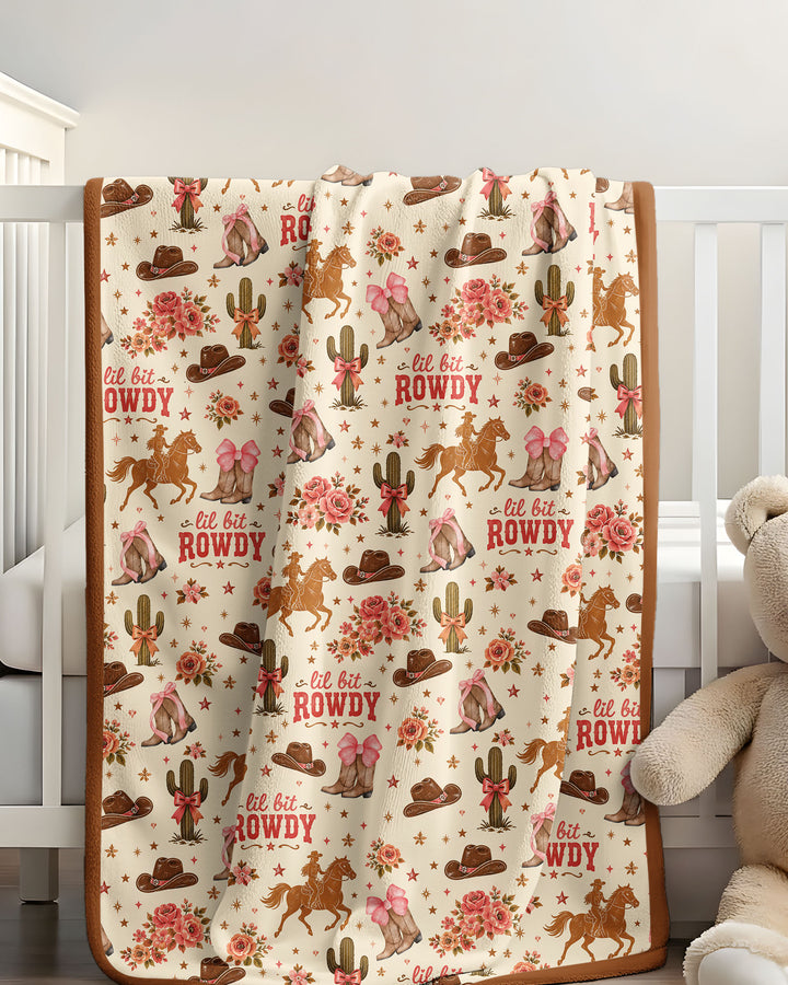 Coquette Cowgirl Lil Bit Rowdy Bamboo Blanket