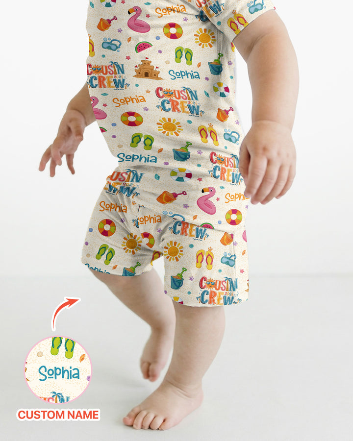 Conjunto de Pijama de Dos Piezas de Bambú con Mangas Cortas y Pantalones Cortos
