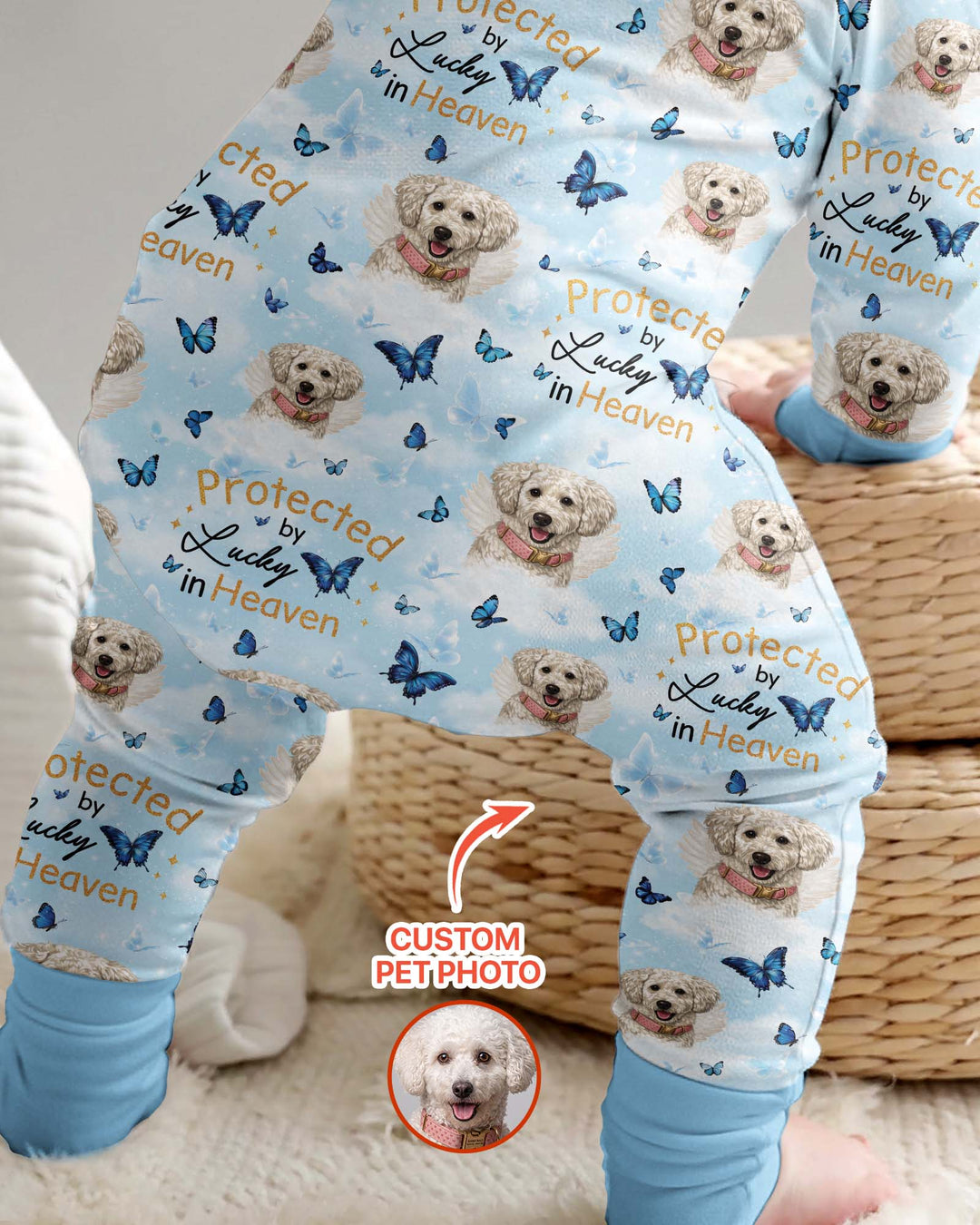 Custom Pet Photo Protected By Heaven Family Matching Bamboo Convertible Zippy
