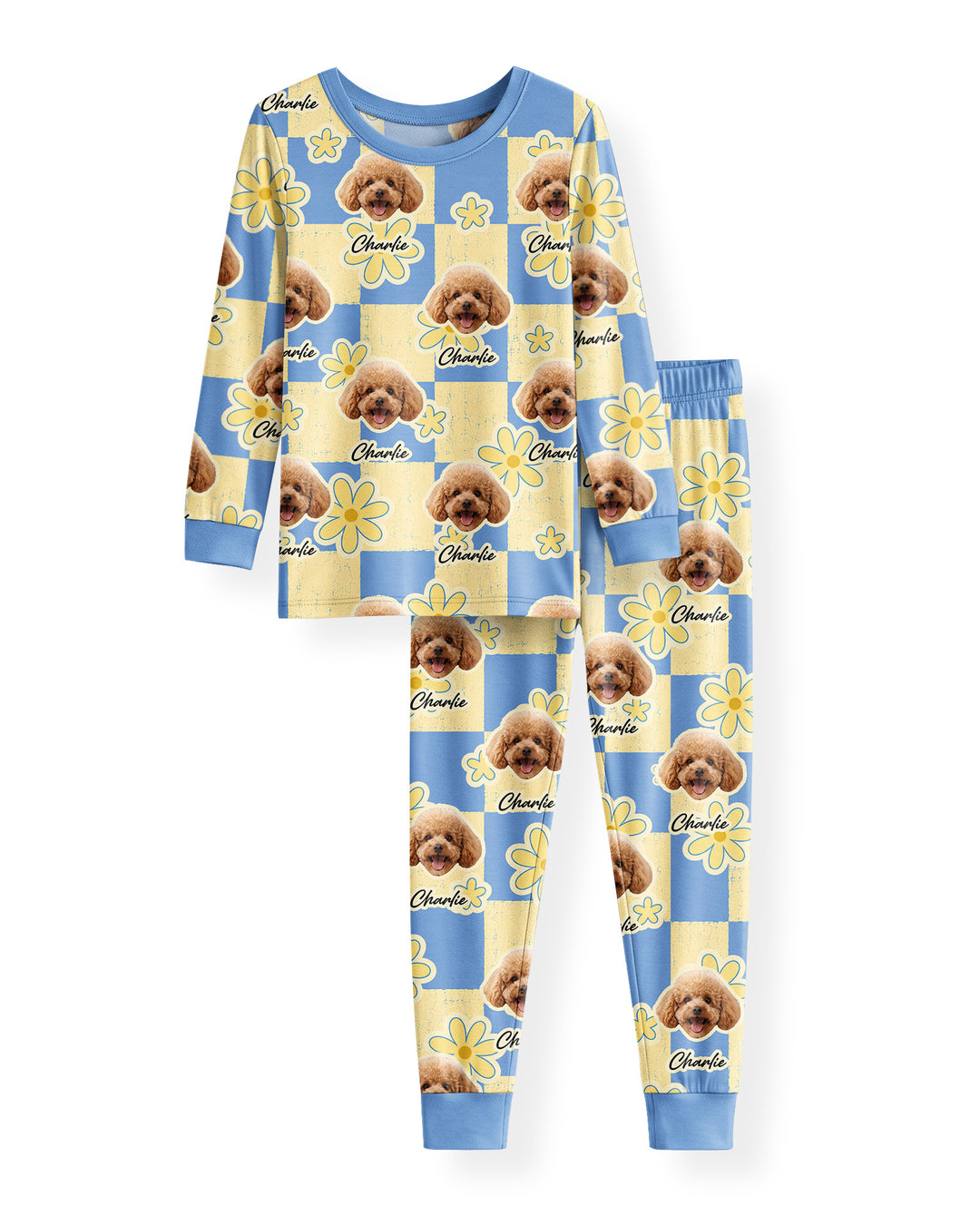 Funny Pet Pattern Bamboo Two Piece Long Sleeve Pajama Set