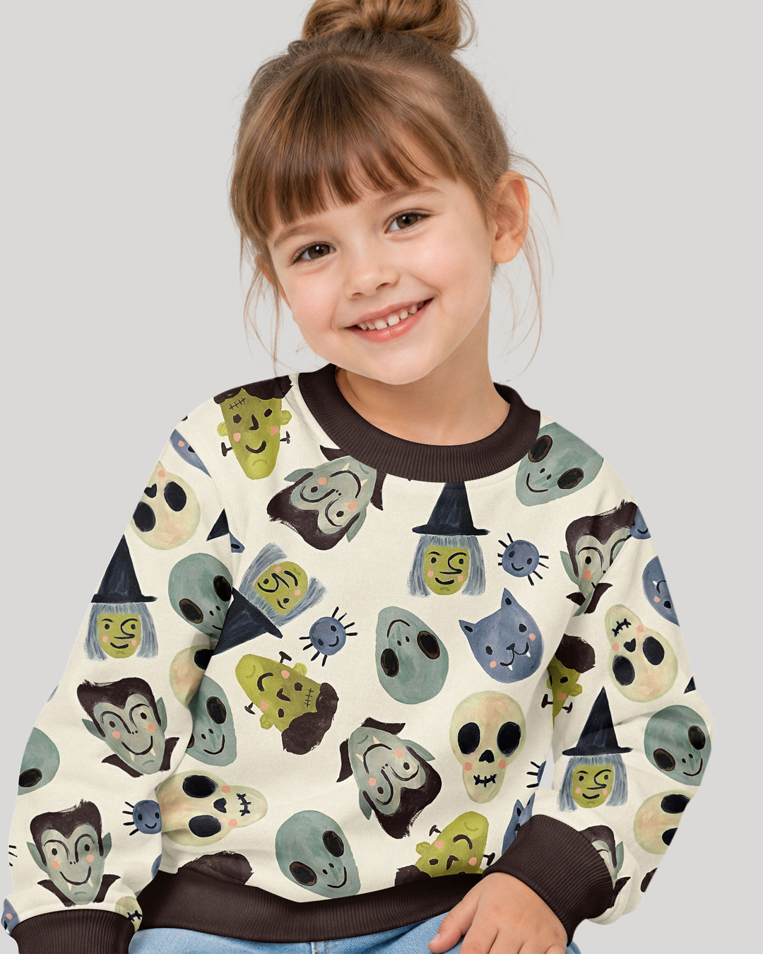 Halloween Face Bamboo Crewneck Sweatshirt