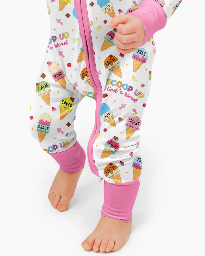 Minimístico familiar a juego Pijama convertible de bambú con cremallera
