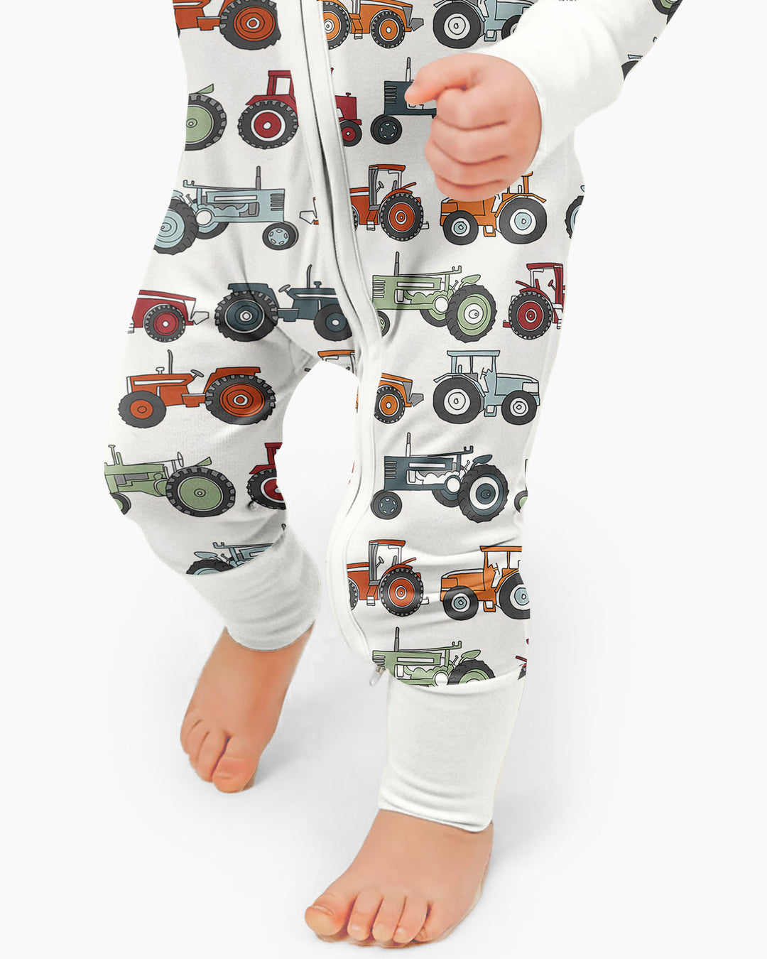 Tiny Tractors Bamboo Convertible Zippered Romper