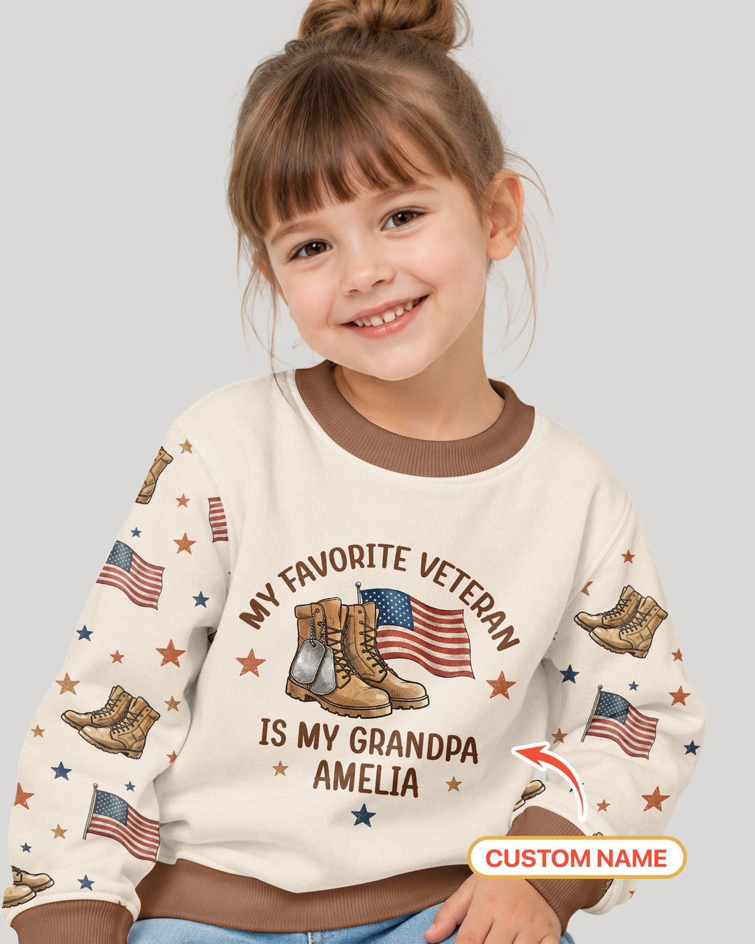 My Favorite Veteran Is My Grandpa Bamboo Crewneck Sweatshirt
