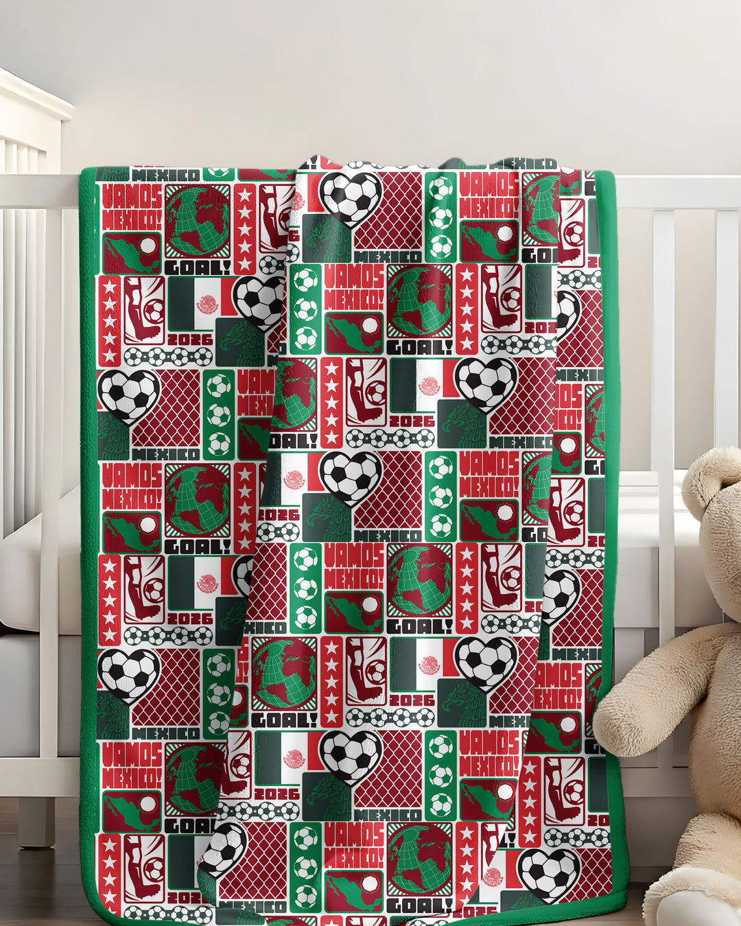 World Soccer Vamos Mexico Bamboo Blanket