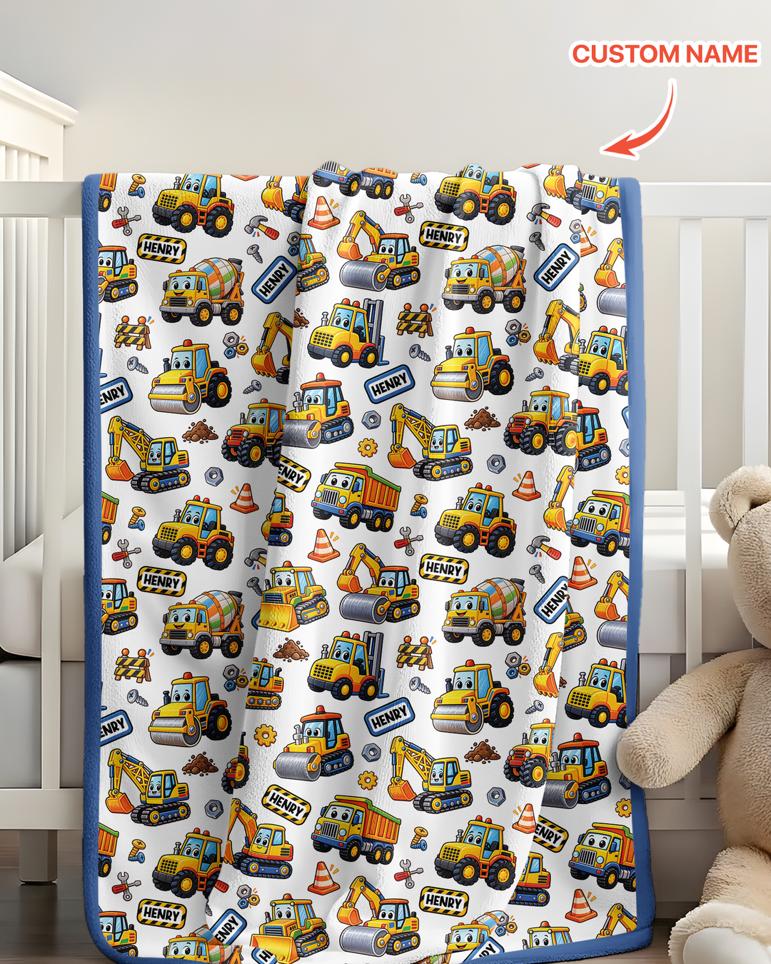 Construction Machines Bamboo Blanket