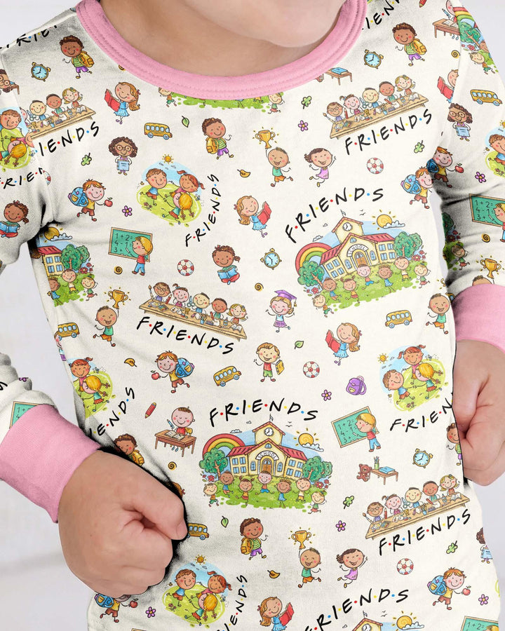 School Friends Forever Bamboo Two Piece Long Sleeve Pajama Set