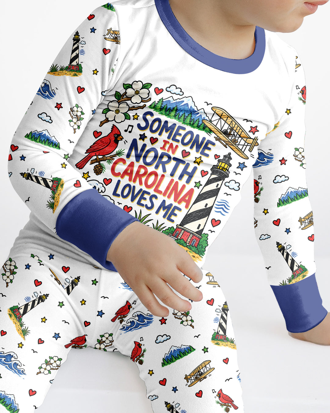 Someone in North Carolina Loves Me Bamboo Two Piece Long Sleeve Pajama Set