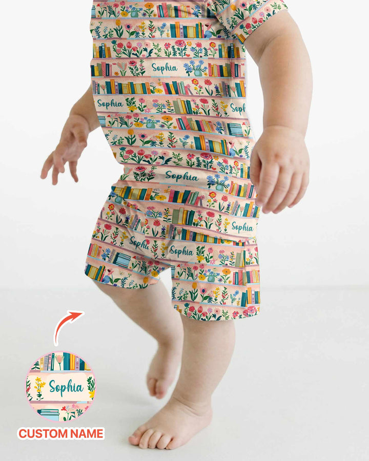 Conjunto de Pijama de Dos Piezas de Bambú con Mangas Cortas y Pantalones Cortos