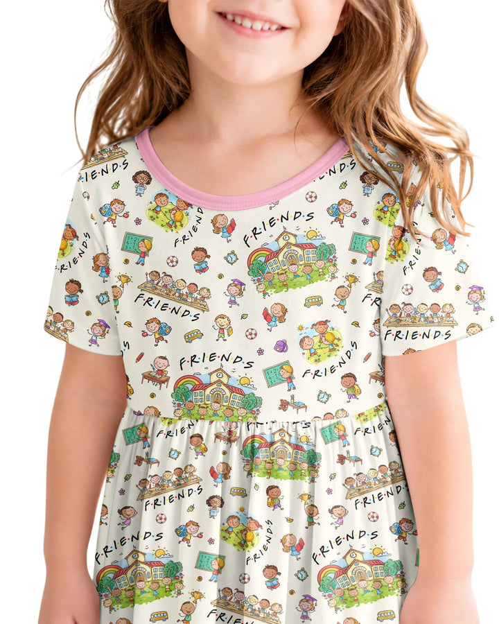 School Friends Forever Bamboo Twirl Dress