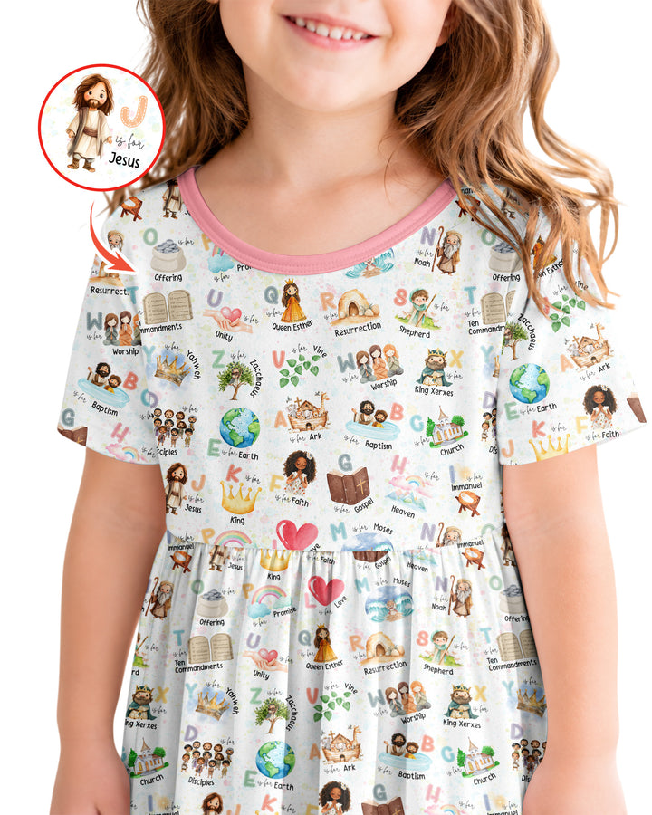 Bible ABC Alphabet Bamboo Twirl Dress