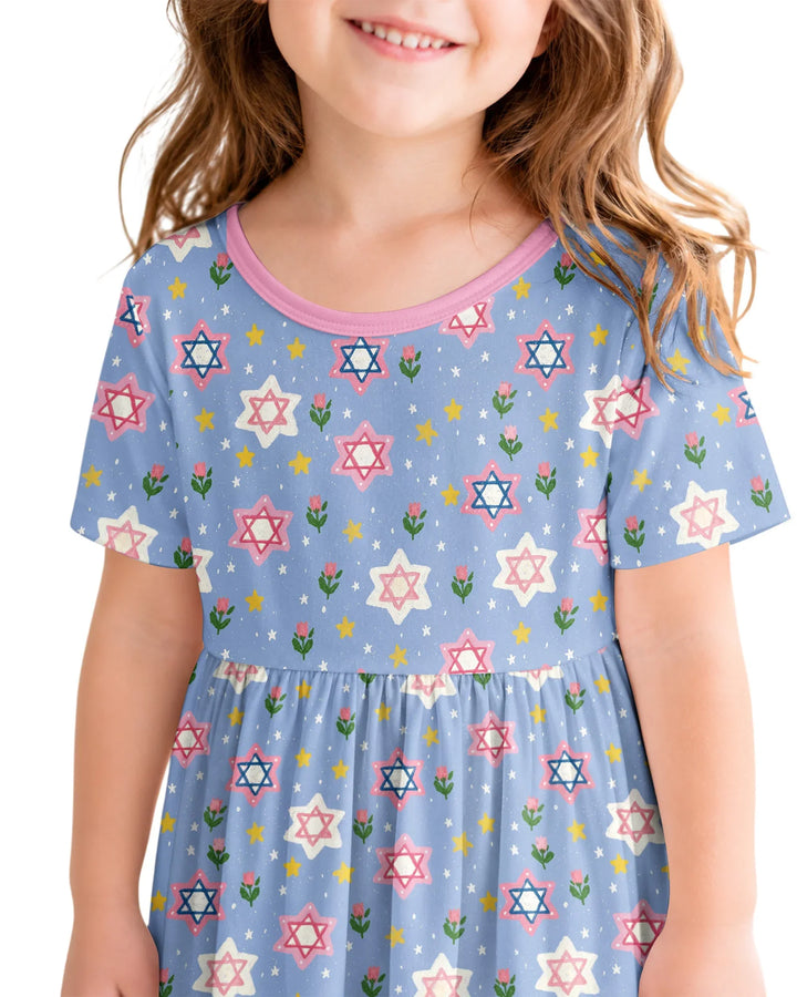 Starry Bloom Blessings Family Matching Bamboo Twirl Dress
