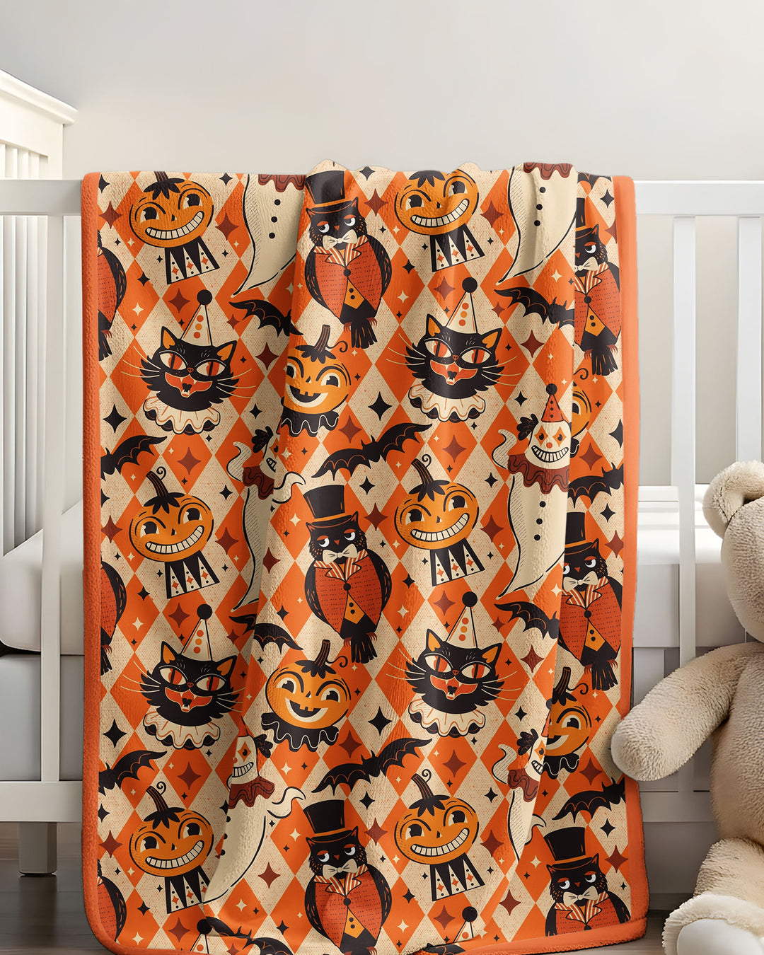 Vintage Halloween Carnival Bamboo Blanket