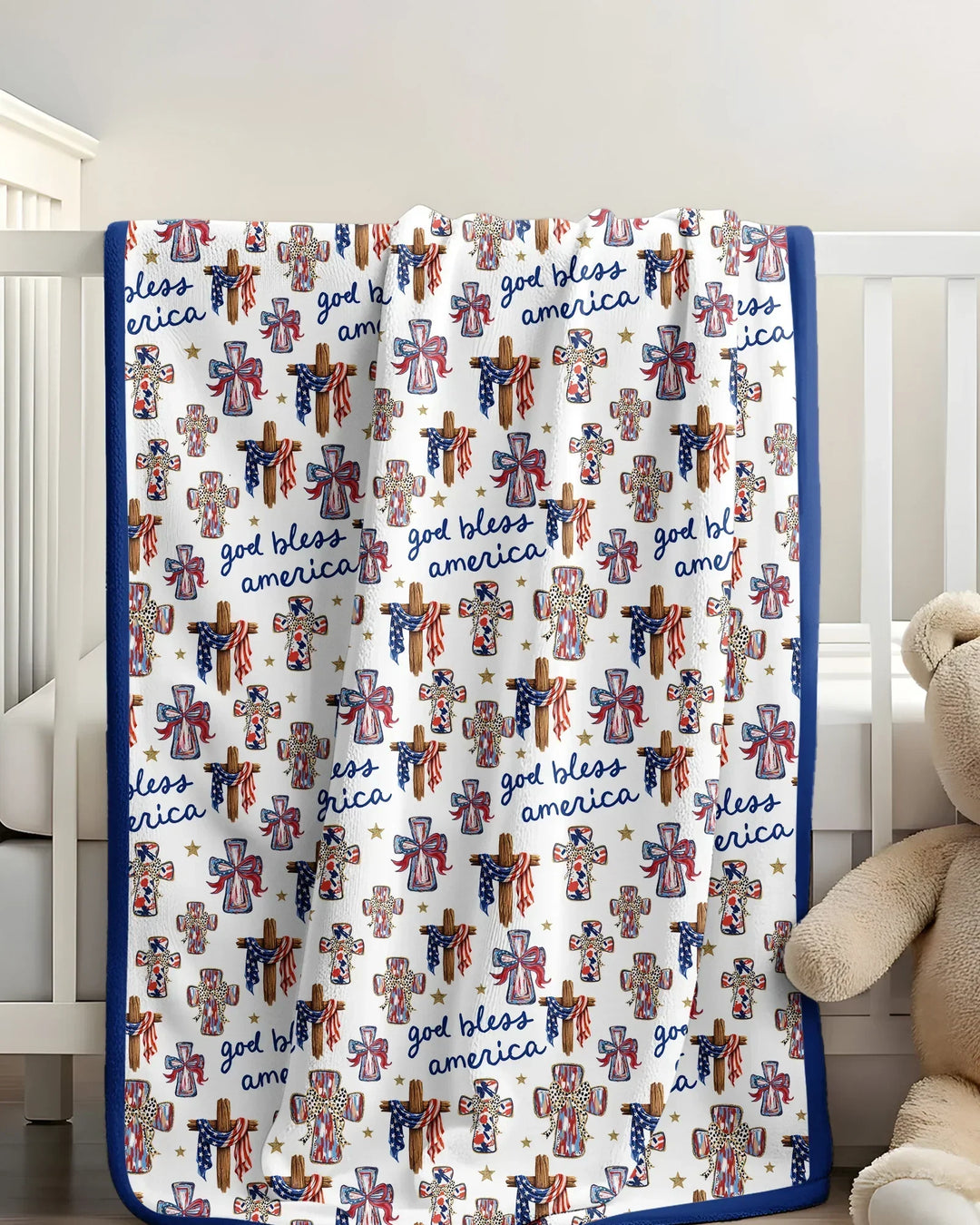 God Bless America Family Matching Bamboo Blanket