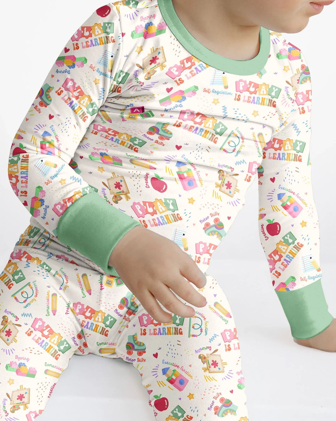 Zweiteiliges Langarm-Pyjama-Set mit Sommerfrüchten