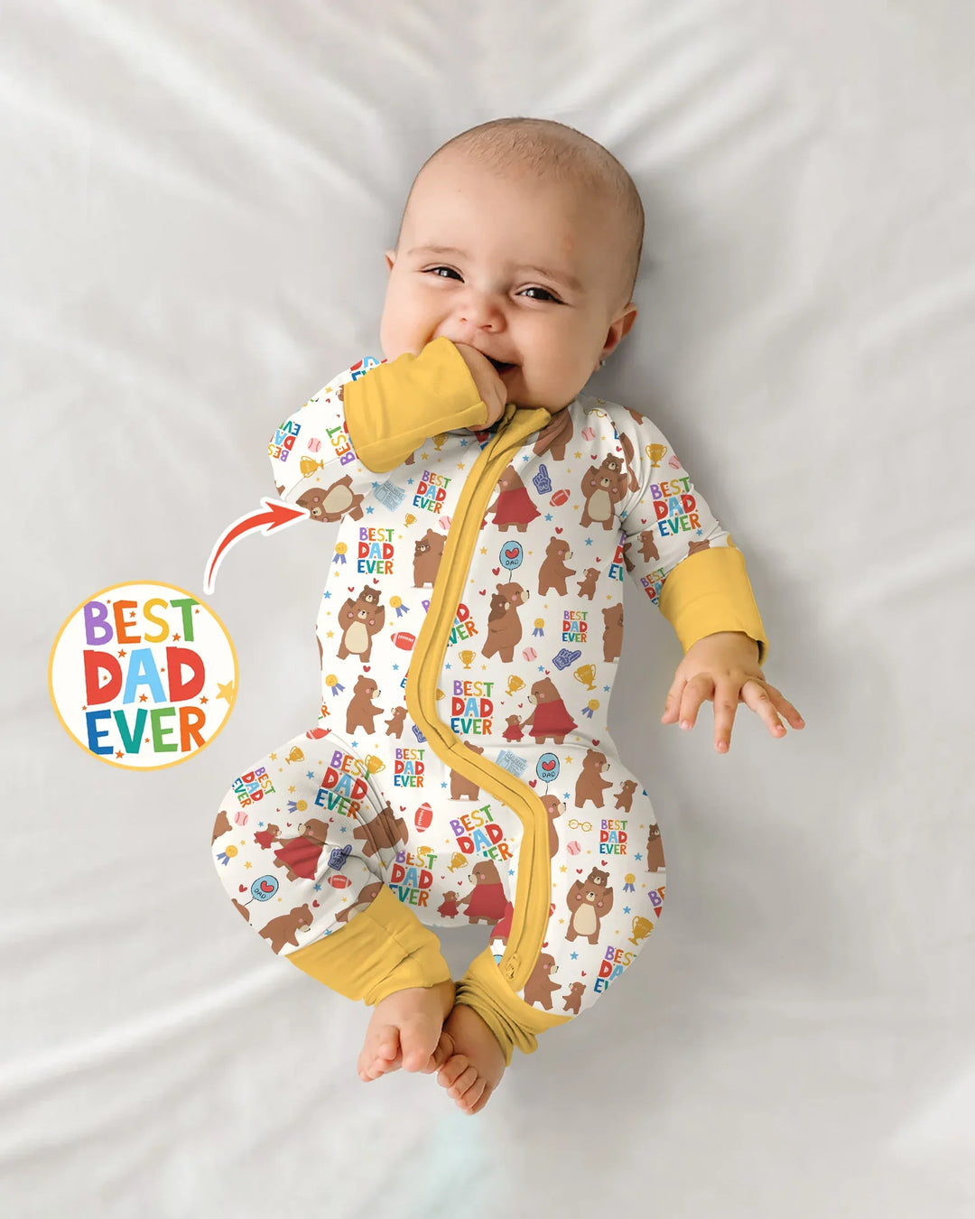 Best Daddy Bear Ever Family Matching Bamboo Convertible Zippy