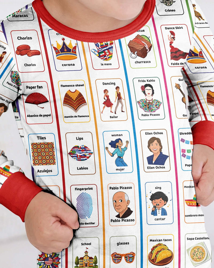 Lotería Hispanic Heritage Month Bamboo Two Piece Long Sleeve Pajama Set