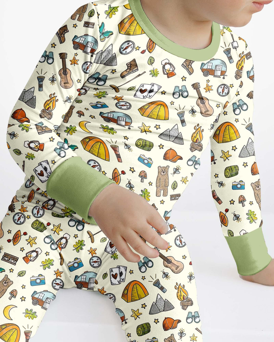 Love Camping Matching Family Bamboo Two Piece Long Sleeve Pajama Set