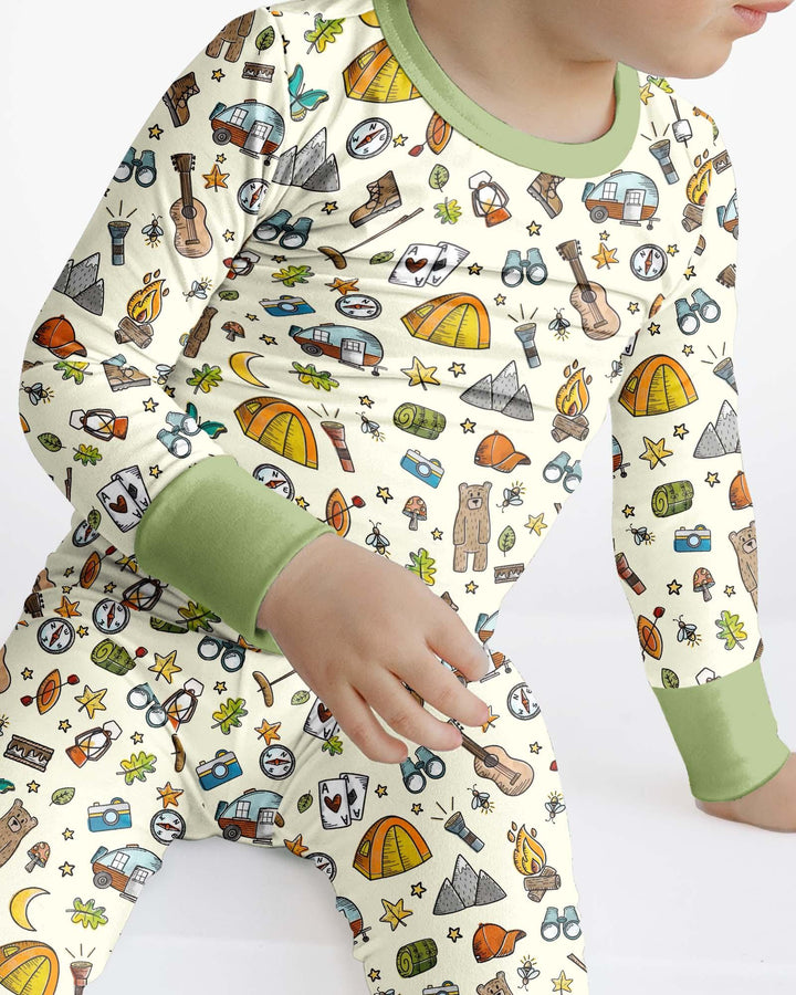 Love Camping Matching Family Bamboo Two Piece Long Sleeve Pajama Set