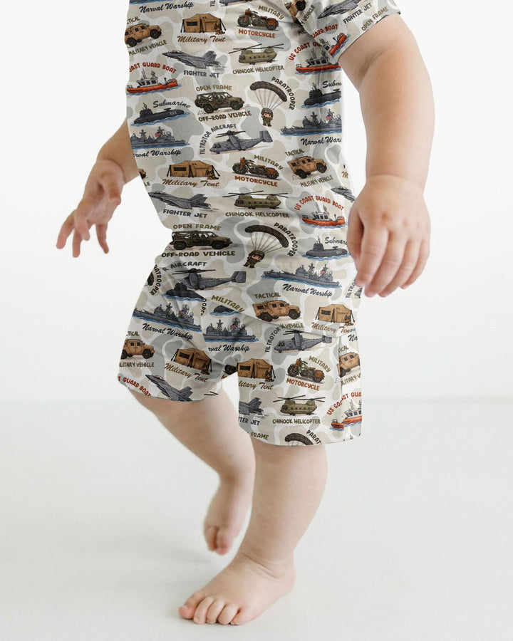 Conjunto de Pijama de Dos Piezas de Bambú con Mangas Cortas y Pantalones Cortos