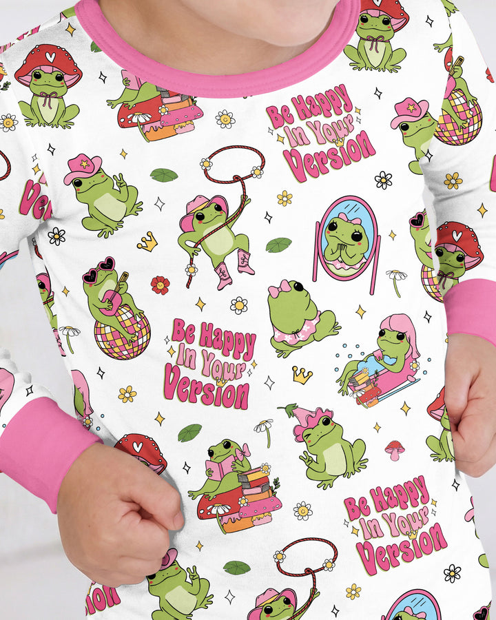 Be Happy In Your Version Bamboo Two Piece Long Sleeve Pajama Set