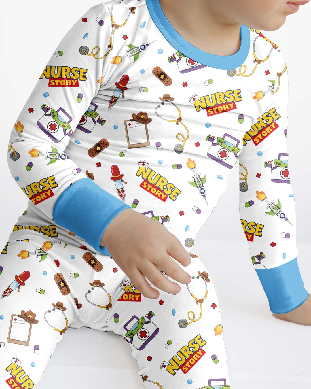 Zweiteiliges Langarm-Pyjama-Set mit Sommerfrüchten