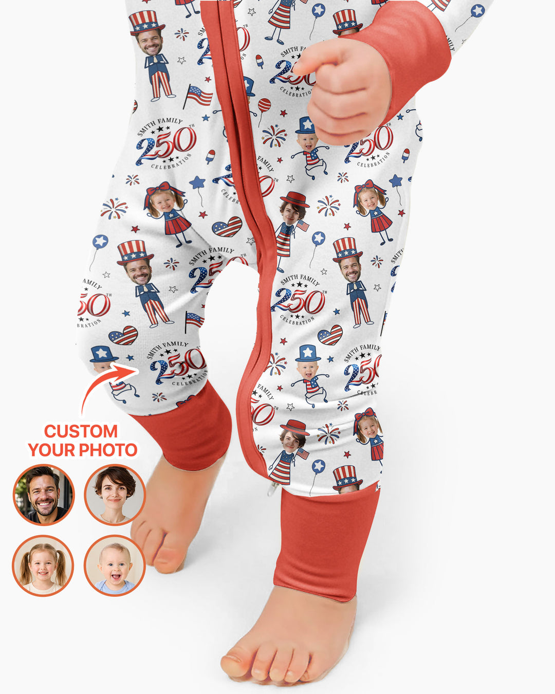 Custom Photo Smith Family Celebration Bamboo Convertible Zippy