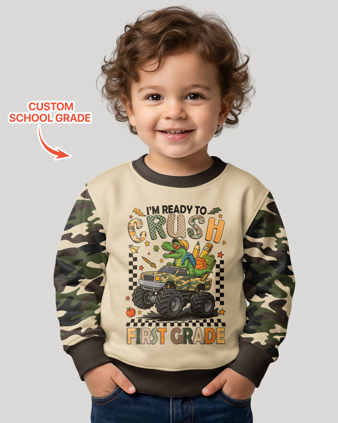 Sudadera de cuello redondo de bambú con plantilla personalizada